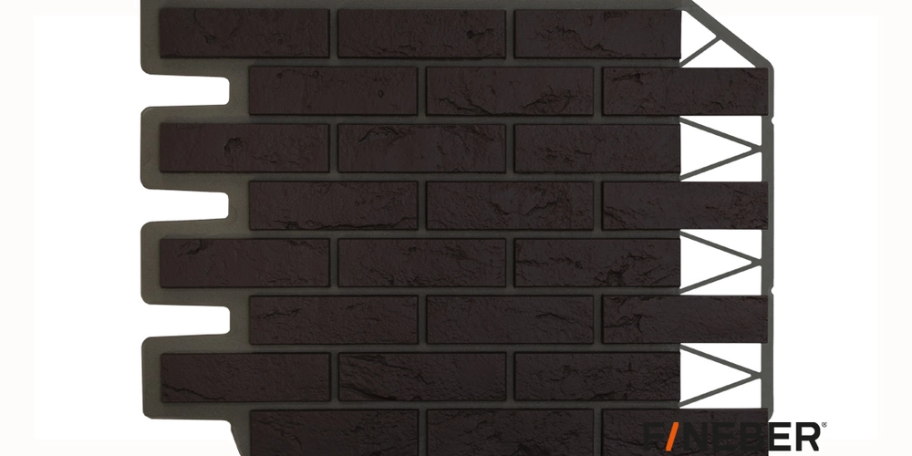 Фасадная панель Fineber, Кирпич баварский, Темно-коричневый - купить в Москве